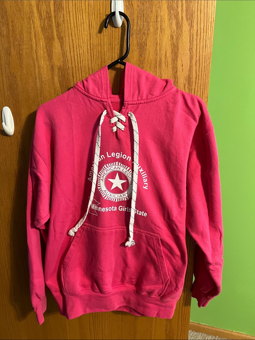 American Legion Auxiliary Minnesota Girls State Pink Hoodie Small